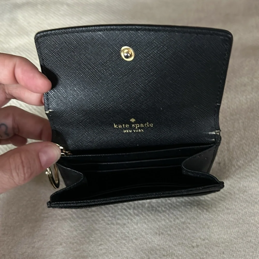 Black Kate Spade card holder with ID window - Picture 3 of 5